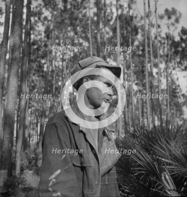 Turpentine "chipper" near Homerville, Georgia, 1937. Creator: Dorothea Lange.