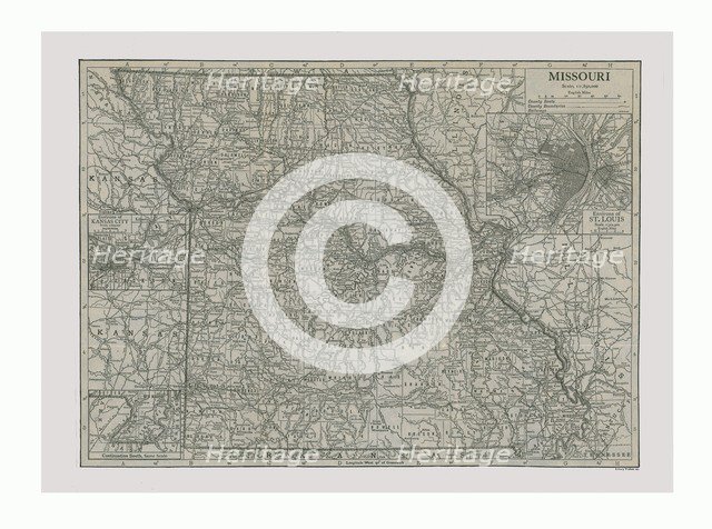 Map of Missouri, USA, c1900s. Creator: Emery Walker Ltd.