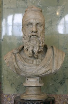 Roman bust of a Dacian tarabostes (nobleman), early 2nd century. Artist: Unknown
