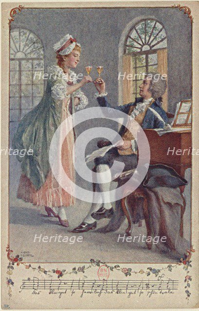 Wolfgang Amadeus and Constanze Mozart.