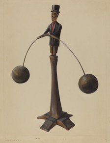 Pa. German Balancing Man, 1935/1942. Creator: Mina Lowry.