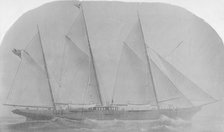 Unknown artwork showing a three mast schooner. Creator: Kirk & Sons of Cowes.