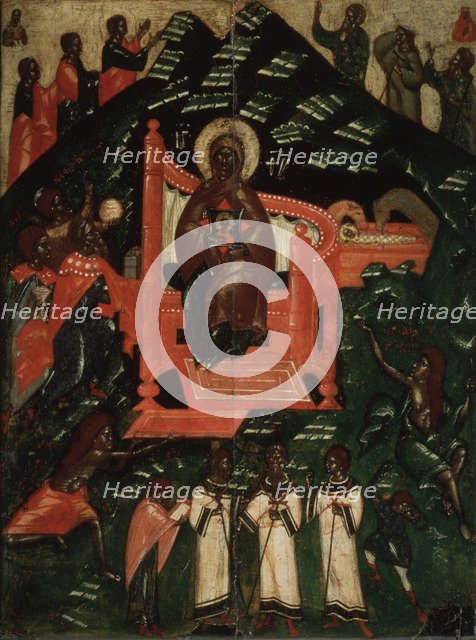 The Synaxis of the Virgin, End of 14th cen.. Artist: Russian icon  