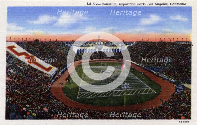 Coliseum, Exposition Park, Los Angeles, California, USA, 1941. Artist: Unknown