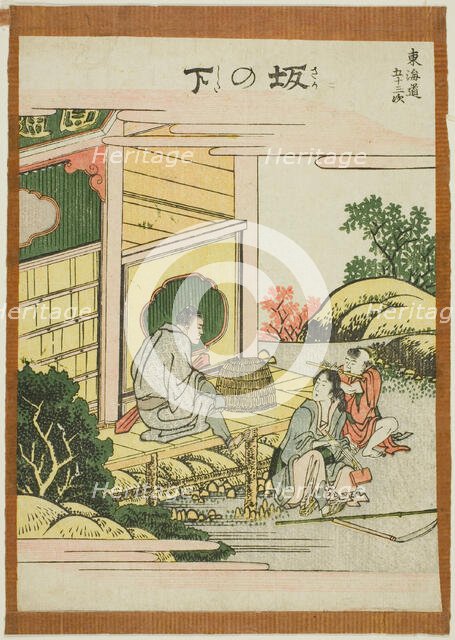 Sakanoshita, from the series "Fifty-three Stations of the Tokaido (Tokaido gojusan..., Japan, c1806. Creator: Hokusai.