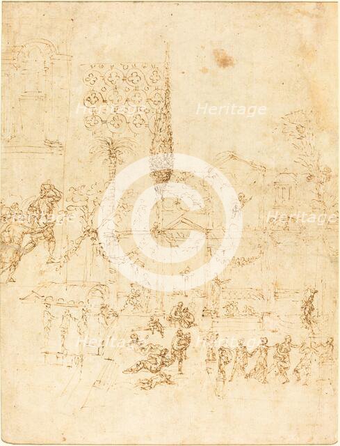 A Party in a Roman Villa [recto]. Creator: Pirro Ligorio.