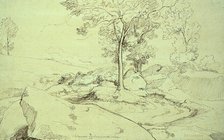 View of the Serpentara Between Olivano and Civitella, 1825. Creator: Theodore Caruelle d'Aligny.