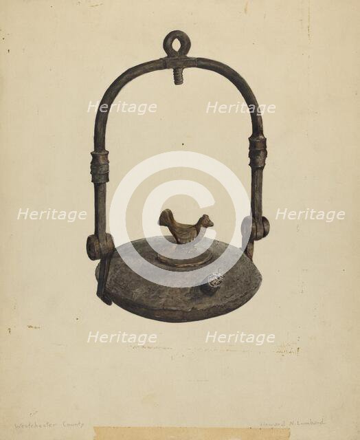 Whale Oil Ship Lamp, 1935/1942. Creator: Howard Lumbard.