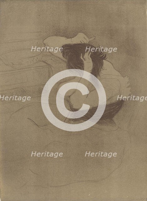 Woman Combing Her Hair (Femme qui se peigne, La coiffure), 1896. Creator: Toulouse-Lautrec, Henri, de (1864-1901).