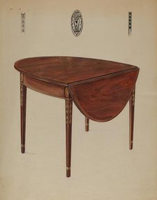Pembroke Table (Drop Leaf), 1935/1942. Creator: Bernard Gussow.