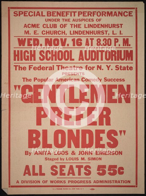 Gentlemen Prefer Blondes, Roslyn, NY, 1938. Creator: Unknown.