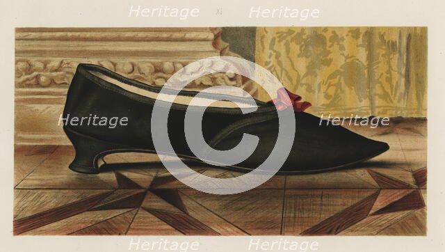 Shoe fastened by a ribbon tie, 1885.  Creator: Unknown.