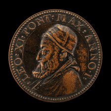 Leo XI (Alessandro Ottaviano de' Medici, 1535-1605), Pope 1605 [obverse], 1605. Creator: Giorgio Rancetti.