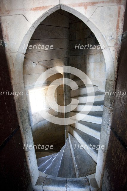 Spiral staircase, Beja Castle, Beja, Portugal, 2009.  Artist: Samuel Magal
