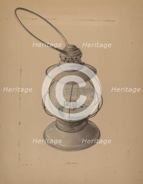 Kerosene Lantern, 1939. Creator: Samuel Faigin.