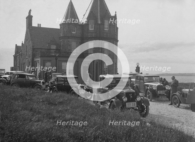 Cars competing in the B&HMC Brighton Motor Rally, John O'Groats, Scotland, 1930. Artist: Bill Brunell.