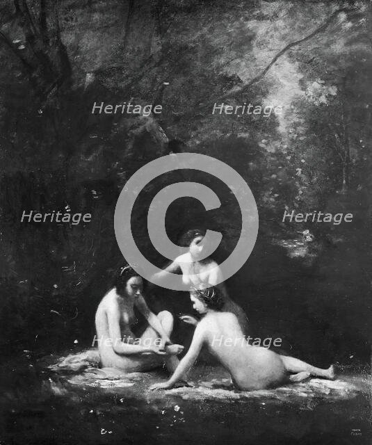 Nymphs Leaving the Bath, 1843. Creator: Jean-Baptiste-Camille Corot.