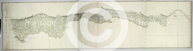 Map of the south coast of South Africa between Cape Agulhas and the Sundays River, after 1789-1790. Creators: Robert Jacob Gordon, Johannes Schumacher.