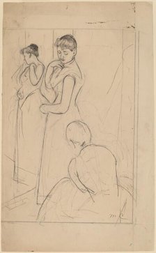 The Fitting [recto], 1890-1891. Creator: Mary Cassatt.