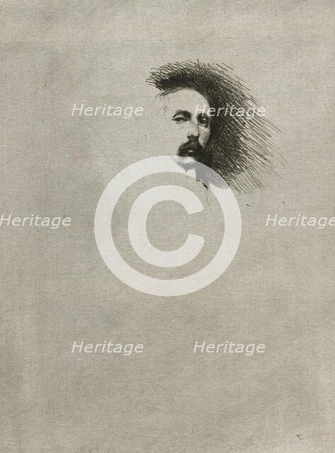 Portrait of Basil Gotto (Black and White Version), 1901. Creator: Theodore Roussel.