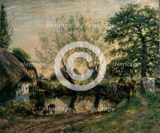 The Back of the Farm - Evening, 1900-1923. Creator: Mark Fisher.