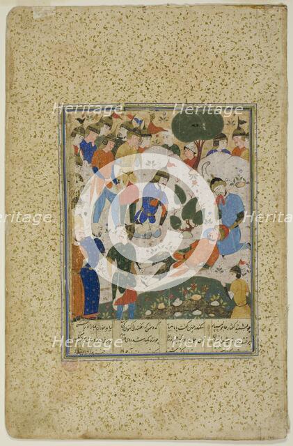 Iskander Comforts the Dying Darius, 1590. Creator: Unknown.