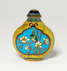 Snuff Bottle with Birds on Trees, Qing dynasty (1644-1911). Creator: Unknown.