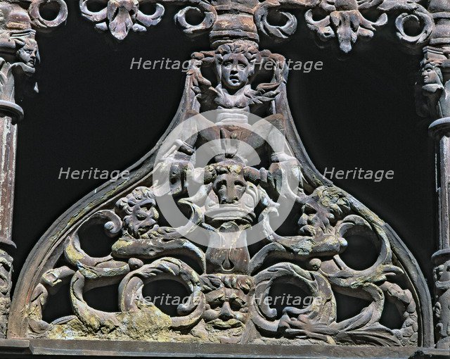 Details of the traceries of the ogival archs of the Moon Gate in the Knights Cloister, Monastery …