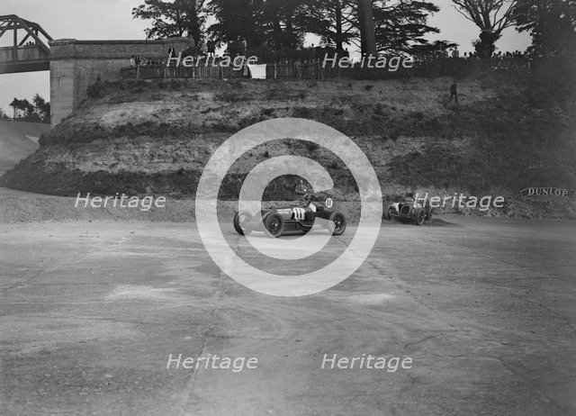 Talbot-Darracqs of Henry Segrave and Jules Moriceau, JCC 200 Mile Race, Brooklands, 1926. Artist: Bill Brunell.