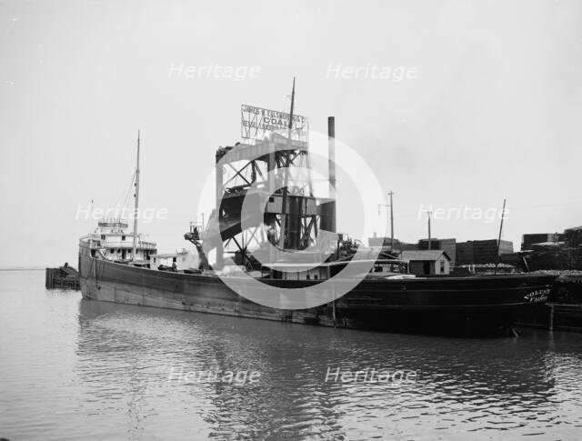 Dumping a car, Ellsworth coal chutes, Cleveland, Ohio, c1901. Creator: Unknown.