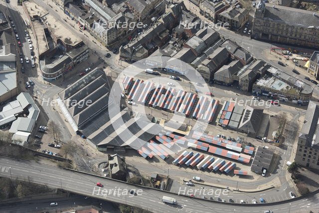 The Market Hall and outdoor market, Dewsbury, Yorkshire, 2019. Creator: Historic England.