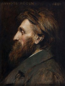 Portrait of Auguste Rodin, 1881. Creator: Francois Flameng.