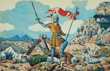 Pelayo, Don (- 737), King of Asturias from 718 to 73, battle of Covadonga, Pelayo king's troops d…