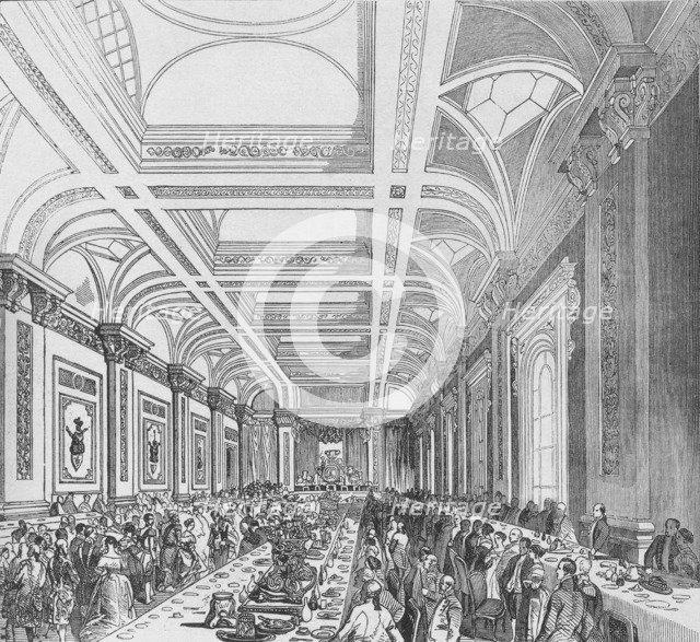'Opening of the Third Royal Exchange, 1844. Banquet in Subscription Room', (1928). Artist: Unknown.