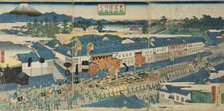 Daimyo Procession at Kasumigaseki in Edo, 1863. Creator: Utagawa Hiroshige II.