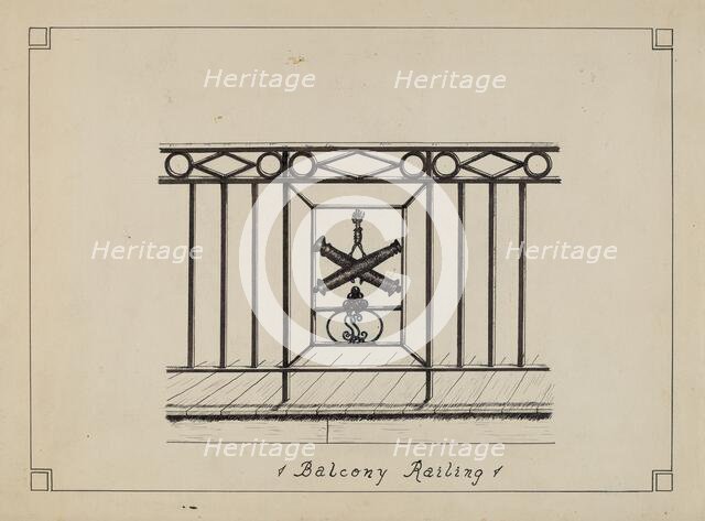 Cast Iron Balcony Rail, 1935/1942. Creator: Ray Price.