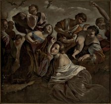 The Miracle of the Quail, c1624-1625. Creator: Lanfranco, Giovanni (1582-1647).