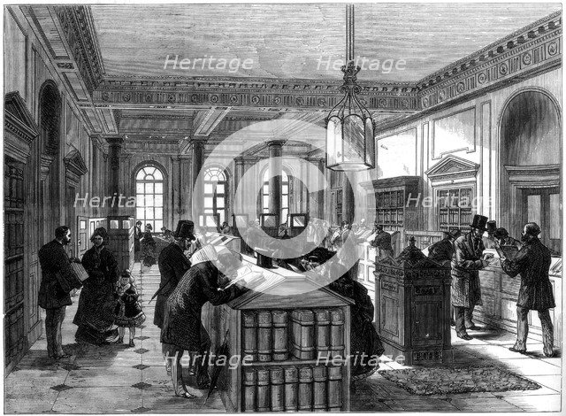 The new registry of wills office, Somerset House, London, 1875. Artist: Unknown
