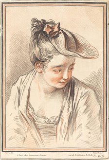 Head of a Young Woman, 1773. Creator: Gilles Demarteau.