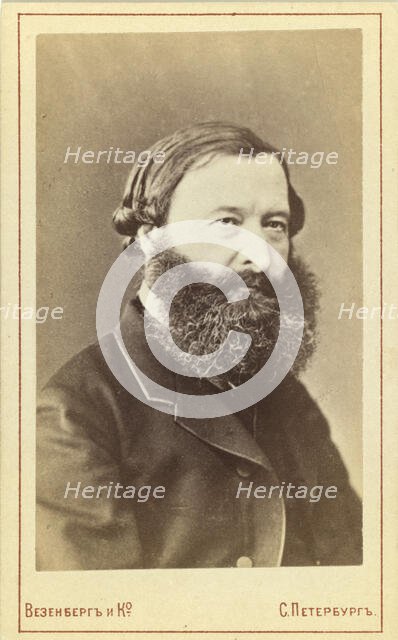 Yuri Fedorovich Samarin, head-and-shoulders portrait, facing right, between 1880 and 1886. Creator: Unknown.