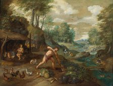 Adam working in the Field, . Creator: Brueghel, Jan, the Younger (1601-1678).