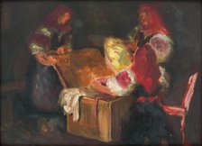Looking through a hope chest, c1925. Creator: Stefan Straka.