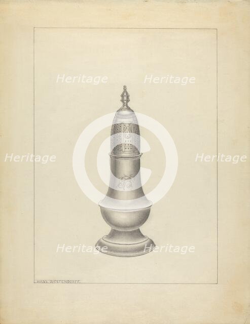 Silver Salt Cellar, 1935/1942. Creator: Hans Westendorff.