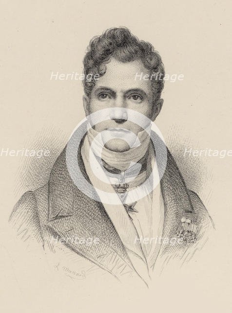 Portrait of the conductor and composer Gaspare Spontini (1774-1851). Creator: Massard, Léopold (1812-1889).