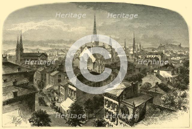 'Cincinnati, View from the Carlisle Hotel', 1874. Creator: Alfred Waud.