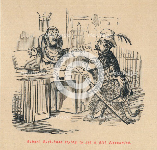 'Robert Curthose trying to get a Bill discounted',  c1860, (c1860). Artist: John Leech.