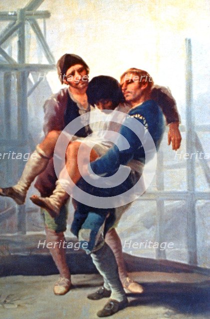 'The Injured Mason', 1786-1787.  Artist: Francisco Goya