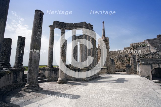 The theatre at Dougga (Thugga), Tunisia. Artist: Samuel Magal