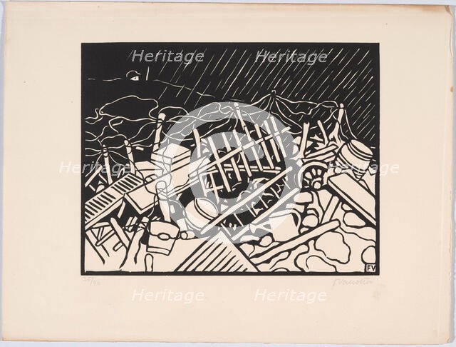C'est la guerre (It's the war), 1915-1916. Creator: Vallotton, Felix Edouard (1865-1925).