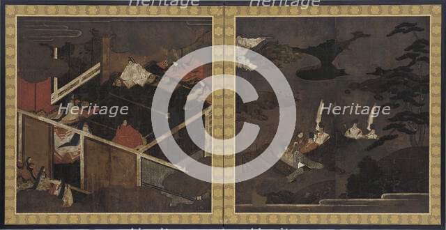 Scenes from The Tale of Genji, Momoyama period, late 16th century. Creator: Unknown.